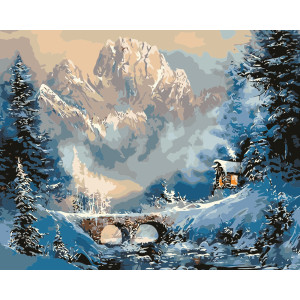 Картина по номерам Зимний пейзаж ℗ 40*50 см Оригами LW 3076
