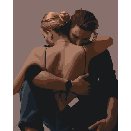 Картина по номерам Пара в объятьях 18+ © 40*50 см Оригами LW 3166