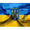 Картина по номерам  Украинский сюжет Герб и флаг Украины © 40*50 см Оригами LW 3179