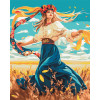 Картина по номерам Девушка с цветочным венком. Украинский сюжет © 40*50 см Оригами LW 31950
