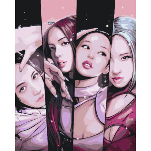 Картина по номерам Blackpink, K-pop 40*50 см Оригами LW 30290