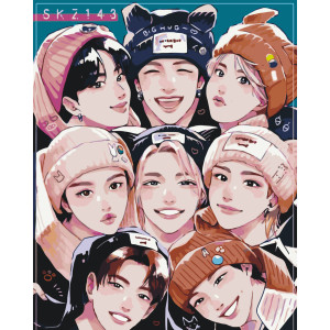 Картина по номерам K-pop, Stray Kids (стрей кидс) 40*50 см Оригами LW 31890