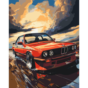 Картина по номерам Авто BMW E34 ℗ 40*50 см Оригами LW 3324