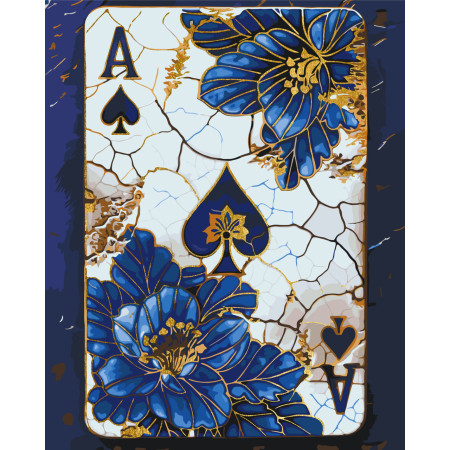 Картина по номерам 40*50 см Карта пика с красками металлик Оригами LW 3450