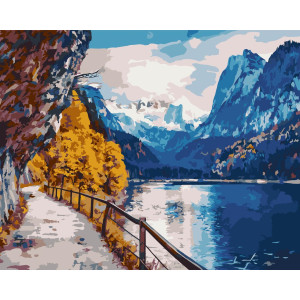 Картина по номерам Пейзаж: Дорога у реки © 40*50 см Оригами LW 3039