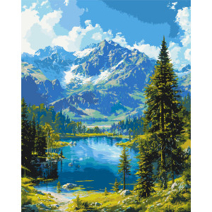 Картина по номерам Пейзаж. Горный покой © 40*50 см Оригами LW 30990