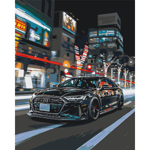 Картина по номерам Авто. Черная ауди ℗ 40*50 см Оригами LW 3402