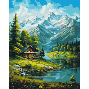 Картина по номерам Горный пейзаж ℗ 40*50 см Оригами LW 3437