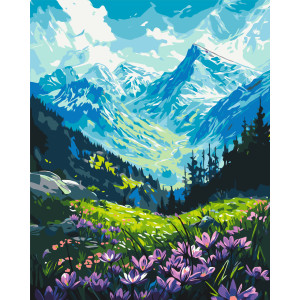 Картина по номерам Пейзаж. У подножия гор ℗ 40*50 см Оригами LW 3436