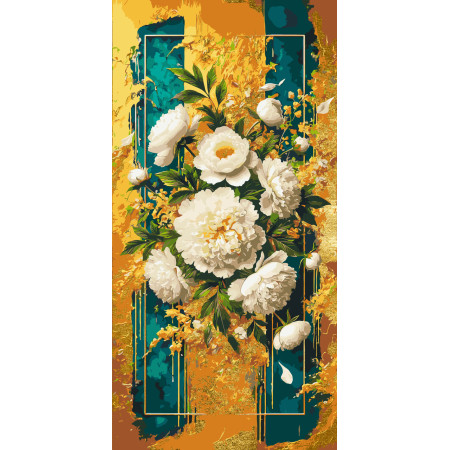 Картина по номерам Яркие цветы с красками металлик © 40*80 см Оригами LW 5110