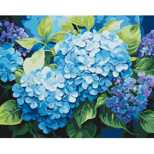 Картина по номерам Цветы. Голубая гортензия ℗ 40*50 см Оригами LW 3489
