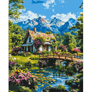 Картина по номерам Пейзаж. Альпийская гармония ℗ 40*50 см Оригами LW 3492