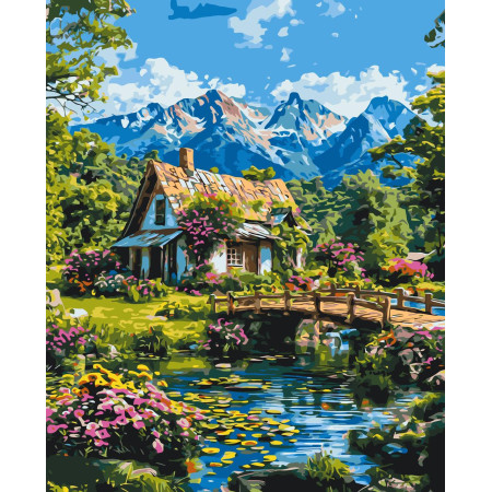 Картина по номерам Пейзаж. Альпийская гармония ℗ 40*50 см Оригами LW 3492
