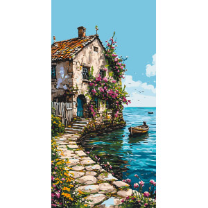 Картина по номерам Пейзаж. Летнее спокойствие Прованса © 40*80 см Оригами LW 5131