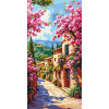 Картина по номерам Пейзаж. Цветущая улочка Тосканы © 40*80 см Оригами LW 5135