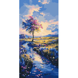 Картина по номерам Пейзаж. Дорога к мечте ℗ 40*80 см Оригами LW 5137