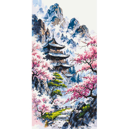 Картина по номерам Пейзаж. Гармония Востока ℗ 40*80 см Оригами LW 5138