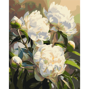 Картина по номерам Цветы. гармония пионов ℗ 40*50 см Оригами LW 3533