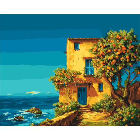 Картина по номерам Пейзаж. Итальянское утро © 40*50 см Оригами LW 3540