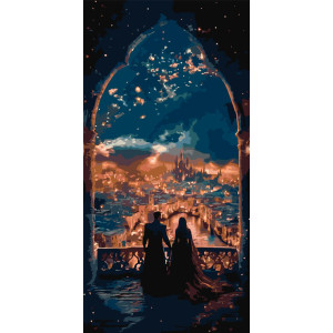 Картина по номерам Пейзаж. Романтика под звездным небом © 40*80 см Оригами LW 5180