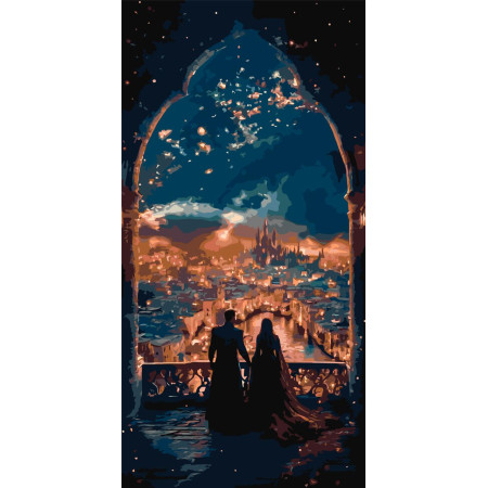 Картина по номерам Пейзаж. Романтика под звездным небом © 40*80 см Оригами LW 5180