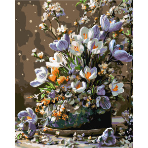 Картина по номерам Цветы. Нежные крокусы © 40*50 см Оригами LW 31520-01