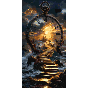 Картина по номерам Пейзаж. Путь в закат солнца © 40*80 см Оригами LW 5187