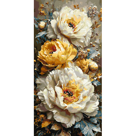 Картина по номерам Империя цветов с красками металлик © 40*80 см Оригами LW 5192
