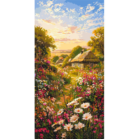 Картина по номерам Пейзаж. Дорога в родной дом © 40*80 см Оригами LW 5205