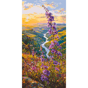 Картина по номерам Пейзаж. Лавандовый путь © 40*80 см Оригами LW 5214